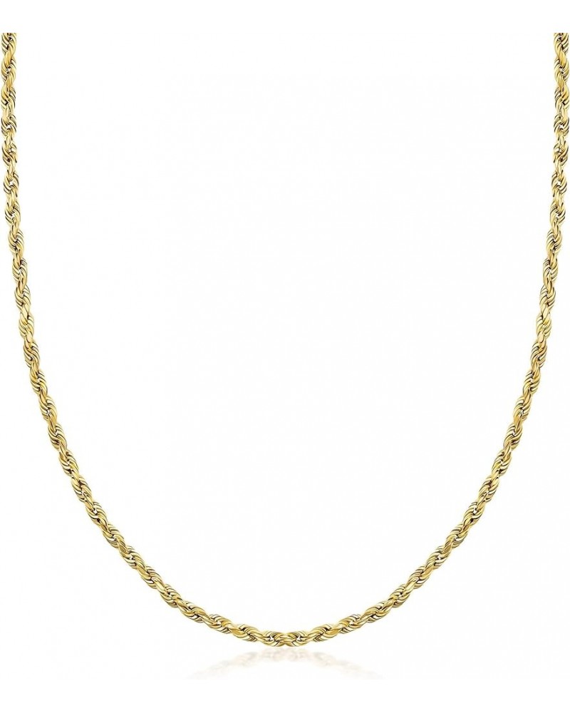 10K Yellow Gold 1.5MM,2MM,2.5MM,3MM,3.5,4MM,5MM,7MM, Diamond Cut Rope Chain Necklace Unisex Sizes 16"-30 18 2.5MM $89.20 Neck...