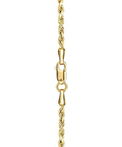 10K Yellow Gold 1.5MM,2MM,2.5MM,3MM,3.5,4MM,5MM,7MM, Diamond Cut Rope Chain Necklace Unisex Sizes 16"-30 18 2.5MM $89.20 Neck...