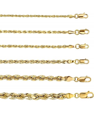 10K Yellow Gold 1.5MM,2MM,2.5MM,3MM,3.5,4MM,5MM,7MM, Diamond Cut Rope Chain Necklace Unisex Sizes 16"-30 18 2.5MM $89.20 Neck...