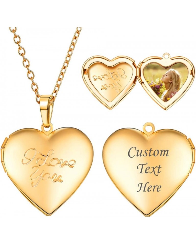 Personalized Picture Necklaces for Women Girls, Platinum/Gold Plated Lockets with 18 Inch Chain, Custom Photo & Text Flower H...