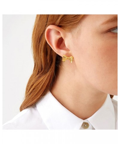 Bow Stud Earrings for Women Gold Bowknot Ribbon Stud Earrings Cute Bow Jewelry for Party Gifts Bow Stud B $10.43 Earrings