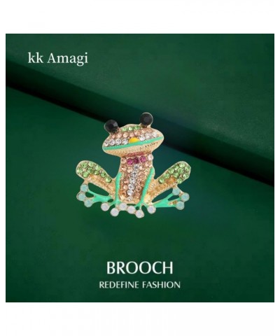 Kk amagi Enamel Rhinestone Colorful Rhinestone Women Mens Frog Brooch $6.95 Brooches & Pins