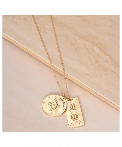 Zodiac Double Medallion 18k Gold Plated Necklace for Women. Fashion Jewelry and Accessory Sagittarius $25.00 Necklaces