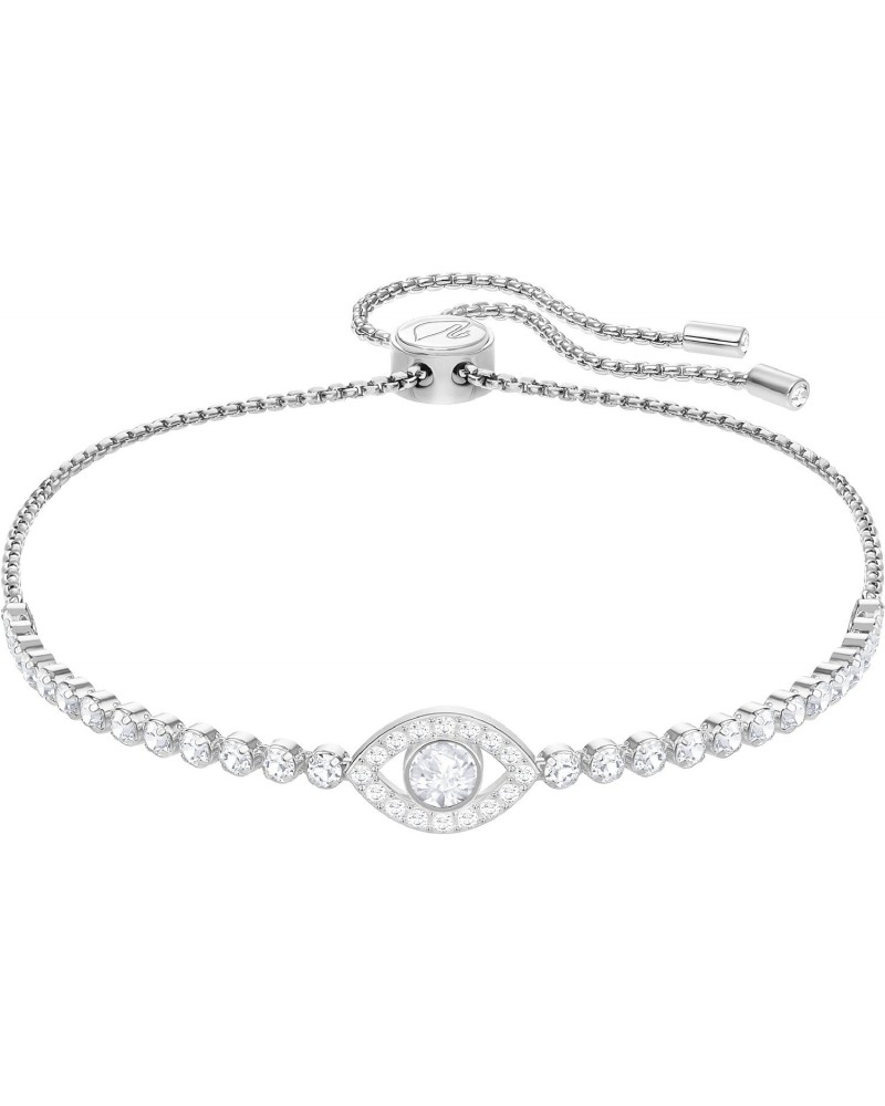 Rhodium Plated Evil Eye Bracelet $67.68 Bracelets