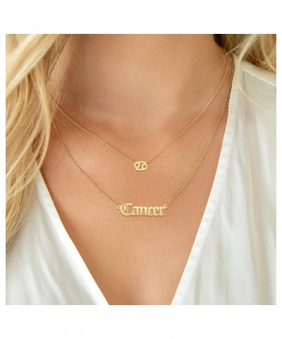 Astrology Necklace for Women 18K Gold Plated 12 Constellation Zodiac Necklace Pisces $10.25 Necklaces