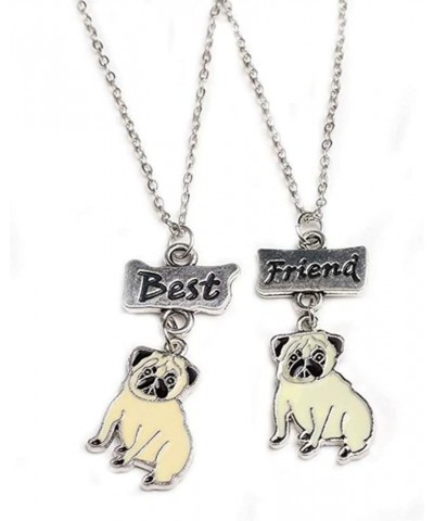 Best Friend Necklaces,Lovely Dog Pendant Friendship Set Metal Necklace for Valentine's Day Present Birthday Christmas Pug $7....