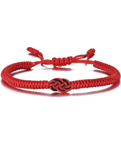 Handmade Braided Chinese Knot Matching Couple Bracelets | His and Hers Red String of Fate Good Luck Protection Bracelets for ...