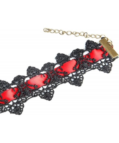 Lace Choker with Faux Pearl Sexy Rock Style Vintage Necklace for Women and Girls Red 3.0 Inches $8.47 Necklaces