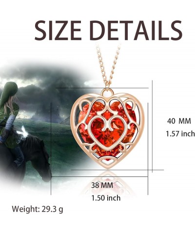 Zelda Necklace for Anime Jewelry Game Jewelry Gifts for Men Women Boys Sword Heart Crystal Necklace-Red $15.64 Necklaces