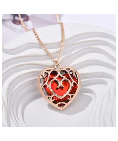 Zelda Necklace for Anime Jewelry Game Jewelry Gifts for Men Women Boys Sword Heart Crystal Necklace-Red $15.64 Necklaces