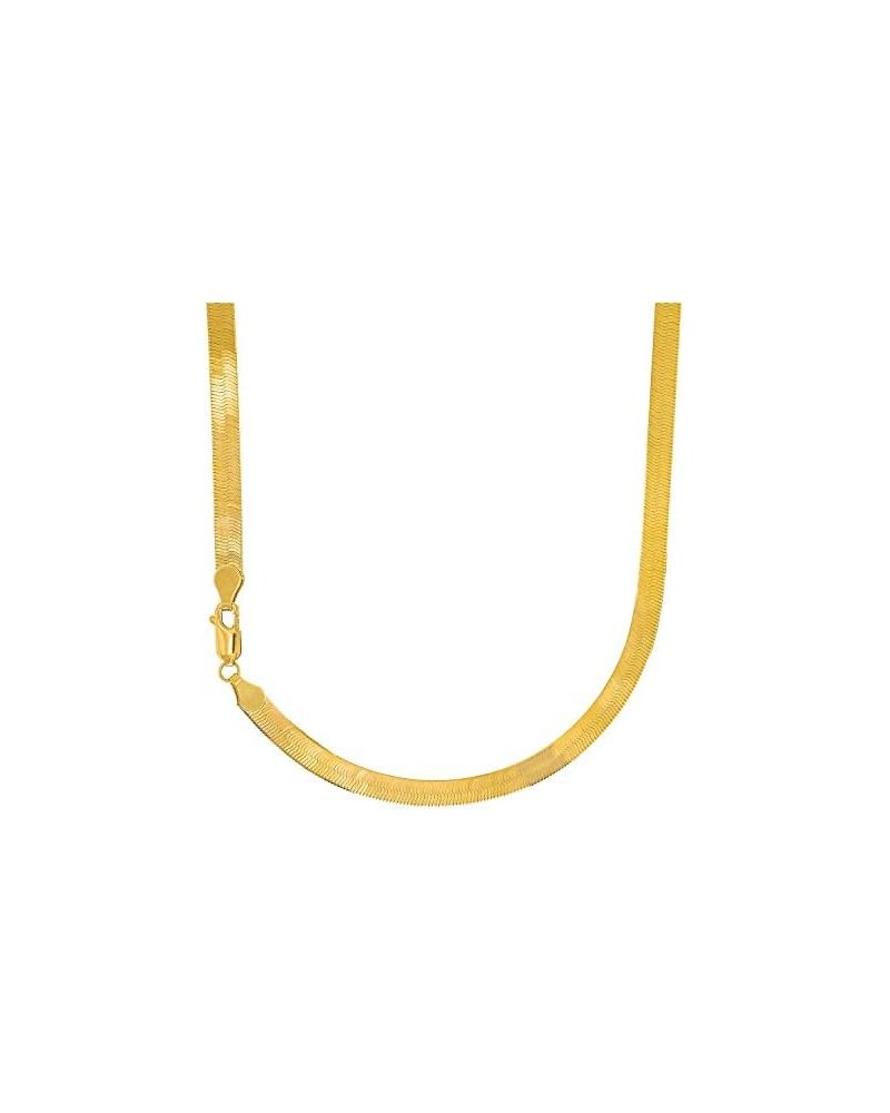 14k Solid Yellow Gold 4mm Super Flexible Herringbone Necklace - 7 8 16 18 20 24 8.0 Inches $140.92 Necklaces