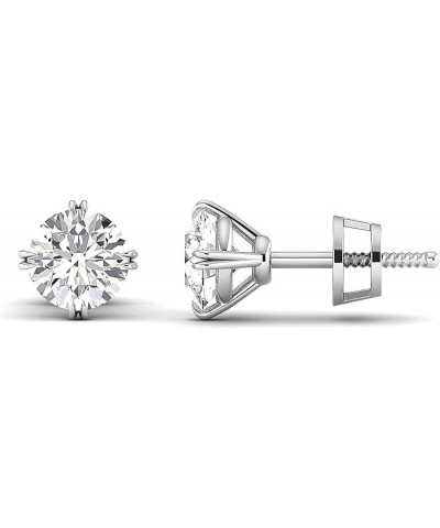 Cyber Moday deals 2019 Earrings Forever Classic real Colorless Moissanite Screw Back studs Crafted in 14k White & Rose pure G...