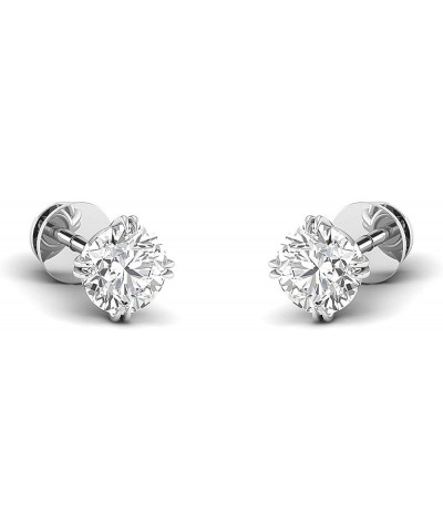 Cyber Moday deals 2019 Earrings Forever Classic real Colorless Moissanite Screw Back studs Crafted in 14k White & Rose pure G...