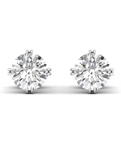 Cyber Moday deals 2019 Earrings Forever Classic real Colorless Moissanite Screw Back studs Crafted in 14k White & Rose pure G...