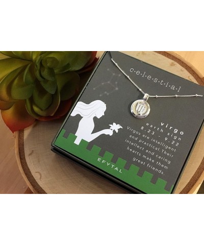 Best Friend Birthday Gifts, 925 Sterling Silver Bezel Edge Zodiac Necklace, Star Sign Necklaces, Friendship Gift for Bridesma...