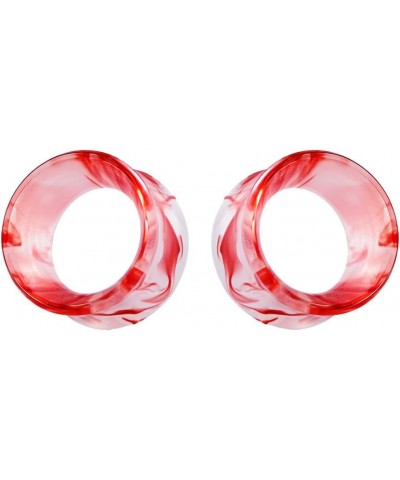 1 Pair Acrylic Smoke Solid Double Flare Ear Gauges Tunnels 8mm-25mm Stretcher PurpleGreen Grey Red Woman Man Body Piercing Je...