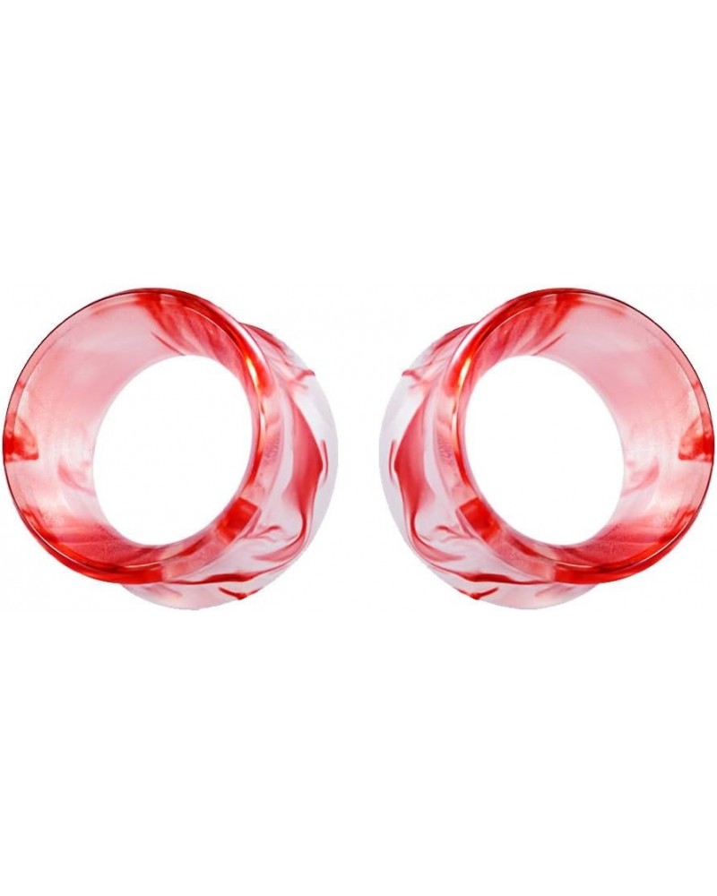 1 Pair Acrylic Smoke Solid Double Flare Ear Gauges Tunnels 8mm-25mm Stretcher PurpleGreen Grey Red Woman Man Body Piercing Je...