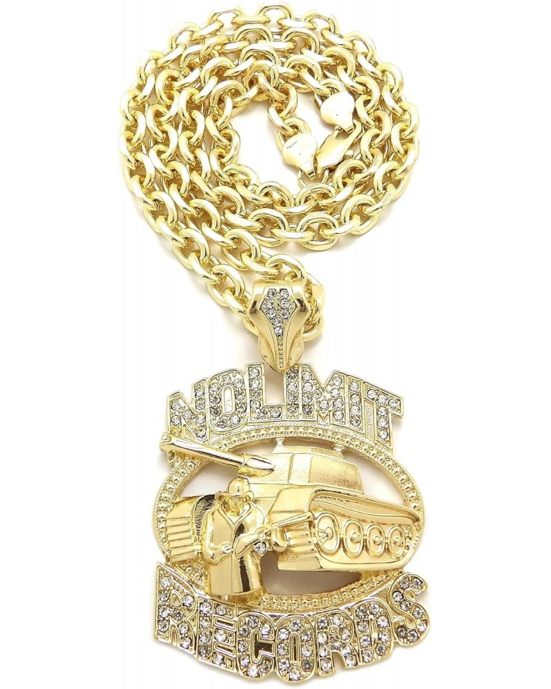 Iced Out No Limit Records Pendant 5mm 18" 20" 24" Link Chain Hip Hop Necklace RC4364 (Gold, 18) $14.08 Necklaces