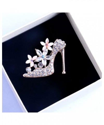 High Heeled Shoes Brooch for Women,Rhinestone Inlaid High Heel Shoe Brooch Pin Breastpin Scarf Shawl Clip for Women Girl Jewe...