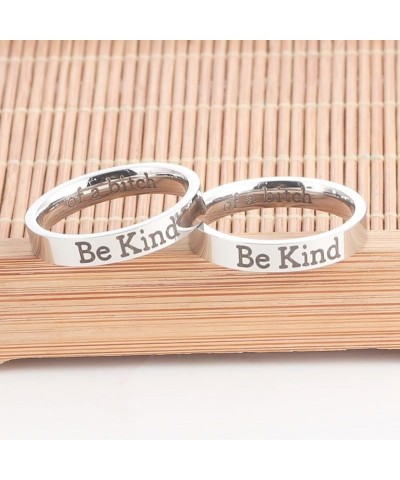 Be Kind Of A Bitch Ring For Women, Inspirational Stainless Steel Band Friendship Motivational Jewelry Gift for Sisters & Best...