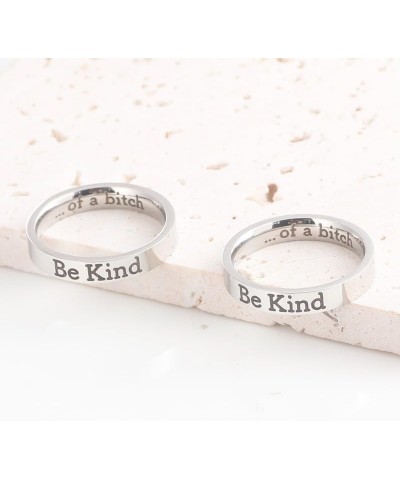 Be Kind Of A Bitch Ring For Women, Inspirational Stainless Steel Band Friendship Motivational Jewelry Gift for Sisters & Best...