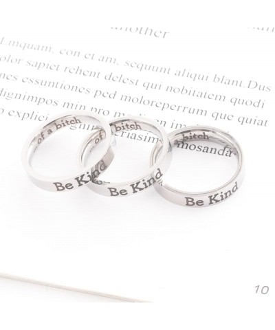 Be Kind Of A Bitch Ring For Women, Inspirational Stainless Steel Band Friendship Motivational Jewelry Gift for Sisters & Best...