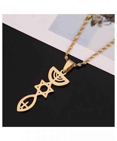 Messianic Necklace Jewish Holy Land Menorah Hexagram Israel Jewelry Hanukiah Chanukkiyah Gold $7.27 Necklaces