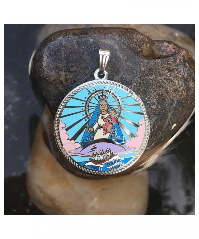 Catholic/Yoruba Our Lady of Charity (Virgen de la Caridad de la Cobre) Pendant - Religious Gifts for Women Silver $11.76 Pend...