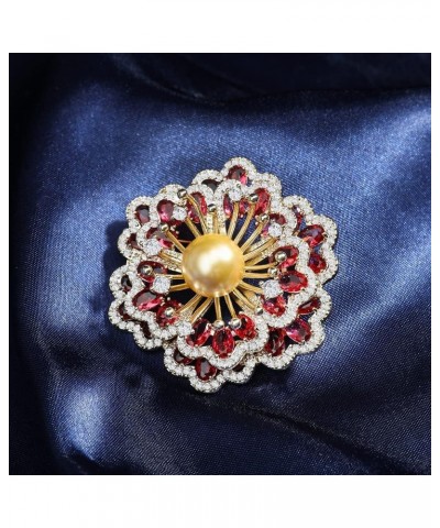 Brooches for Women, Shiny Cubic Zirconia Brooch Pins for Women Fashion Brooch Pin Broach Jewelry Gift Red Peony Flower $17.50...