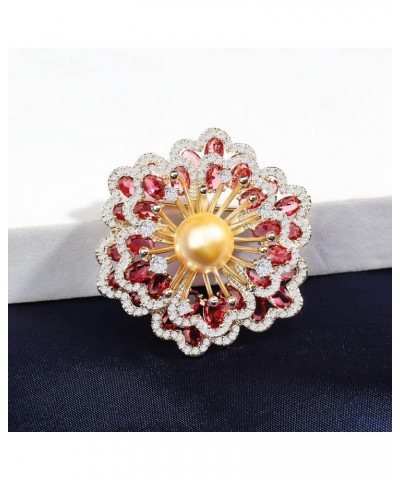 Brooches for Women, Shiny Cubic Zirconia Brooch Pins for Women Fashion Brooch Pin Broach Jewelry Gift Red Peony Flower $17.50...