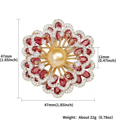 Brooches for Women, Shiny Cubic Zirconia Brooch Pins for Women Fashion Brooch Pin Broach Jewelry Gift Red Peony Flower $17.50...