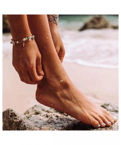 Anklet for Women, 14K Gold Plated Simple Summer Beach Boho Foot Chain Jewelry Pumpkin $11.09 Anklets