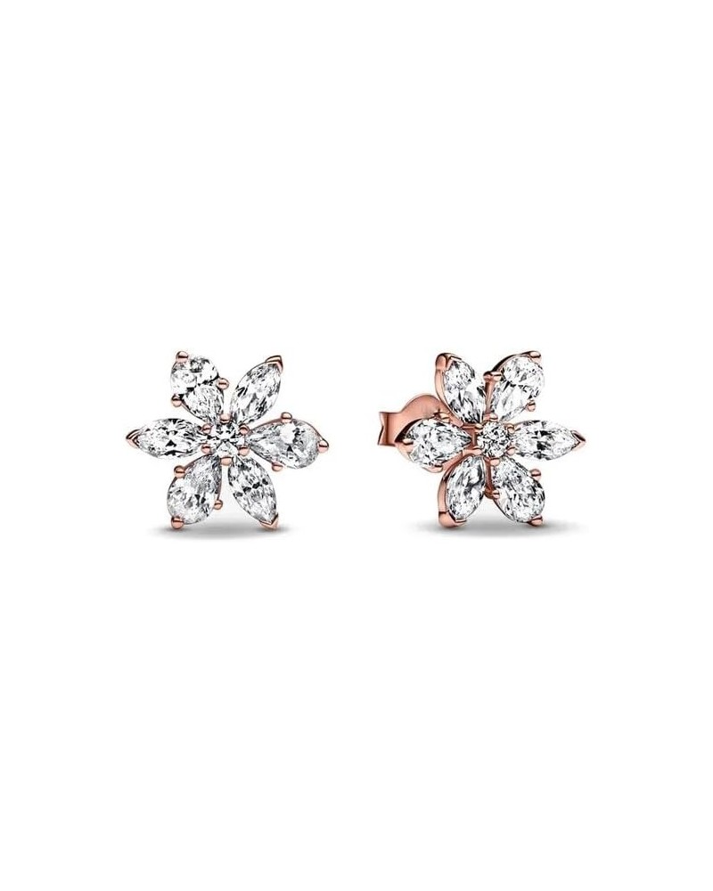 925 Sterling Silver Rose Red Stone Bule Flower Earrings Pendant Charms Beads Fit Original Bracelet Jewelry SSS 2111 B3644 $10...