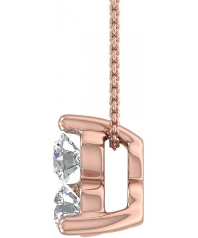 0.30 Carat 3-Stone Diamond Pendant Necklace in 10K Solid Gold Rose Gold $94.35 Necklaces