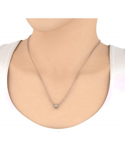 0.30 Carat 3-Stone Diamond Pendant Necklace in 10K Solid Gold Rose Gold $94.35 Necklaces