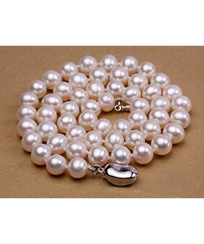 Necklace Classic 7-8mm Round White Cultured Freshwater Pearl Necklace for Women 18 $19.35 Necklaces