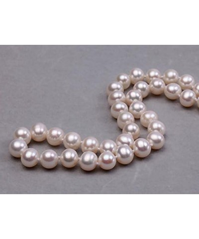 Necklace Classic 7-8mm Round White Cultured Freshwater Pearl Necklace for Women 18 $19.35 Necklaces