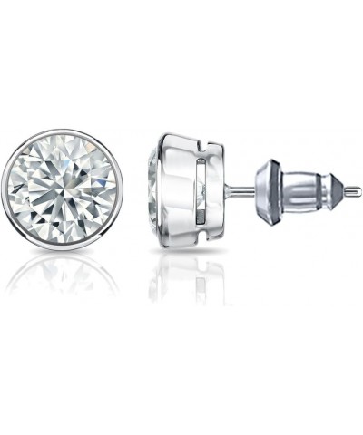 14k Gold Round Diamond Simulant CZ Stud Earrings Bezel-set (1/4-2cttw,Excellent Quality) White Gold 0.6 carats $82.74 Earrings