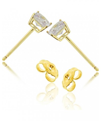 Sterling Silver 8mm AAA Cubic Zirconia Square Princess Solitaire Stud Earrings Yellow $6.91 Earrings