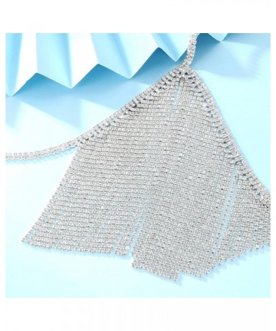 Tassel Rhinestone Chest Chain Bra Body Jewelry for Women Silver Bikini Bra Body Chains ST-61-Silver $11.95 Body Jewelry