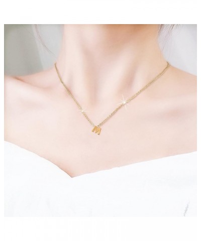 Charm Pearl Pendant Necklace for Women and Girls Tiny Gold Initial Necklace Gold Filled Handmade Dainty Personalized Letter C...