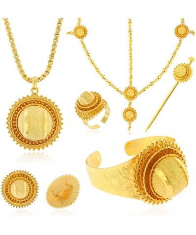 Big Size Six Pcs Jewelry Sets for Ethiopian Habesha Gold Color Women Wedding Party Jewelry S141A $18.81 Jewelry Sets