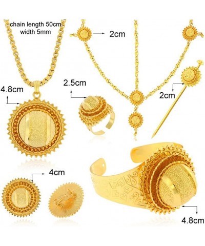 Big Size Six Pcs Jewelry Sets for Ethiopian Habesha Gold Color Women Wedding Party Jewelry S141A $18.81 Jewelry Sets