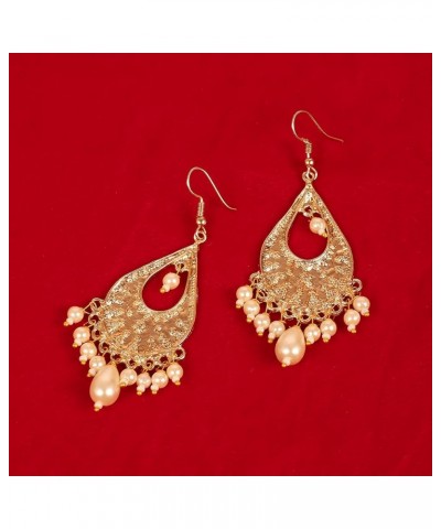 By Touchstone Indian Bollywood traditional handcrafted Bridal Wedding Designer Jewelry long earrings in Antique Gold or Silve...