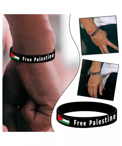 1/10/20 Pcs Palestine Flag Bracelet,Silicone Palestine Flag Bracelet,Free Palestine Bracelet,Save Gaza Palestine Flag WristBa...