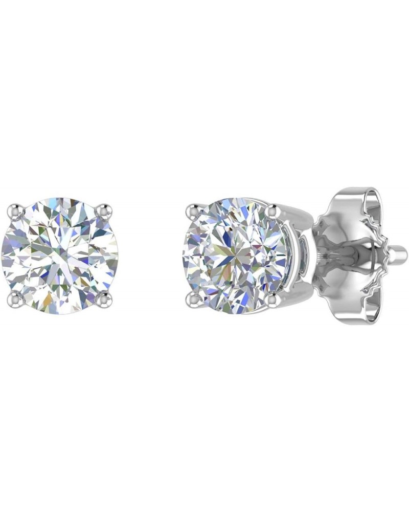 3/8 to 3/4 Carat 4-Prong Set Diamond Stud Earrings in 14K Gold or in Platinum White Gold 0.5 carats $104.55 Earrings