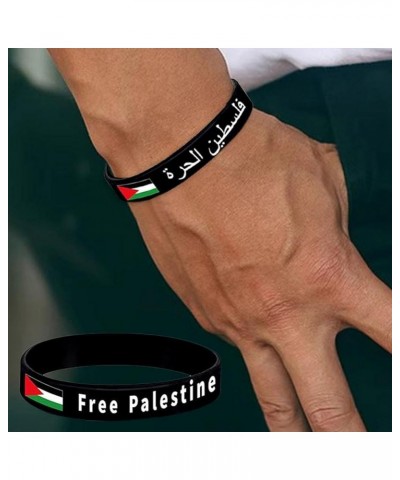 1/10/20 Pcs Palestine Flag Bracelet,Silicone Palestine Flag Bracelet,Free Palestine Bracelet,Save Gaza Palestine Flag WristBa...