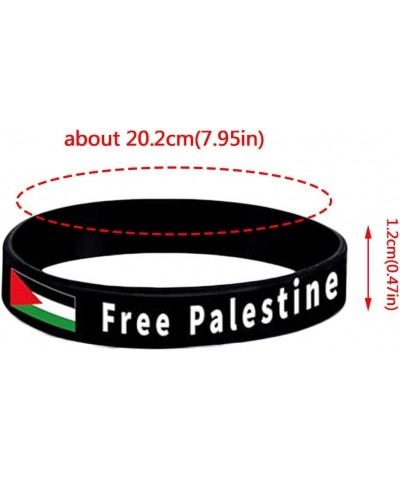 1/10/20 Pcs Palestine Flag Bracelet,Silicone Palestine Flag Bracelet,Free Palestine Bracelet,Save Gaza Palestine Flag WristBa...