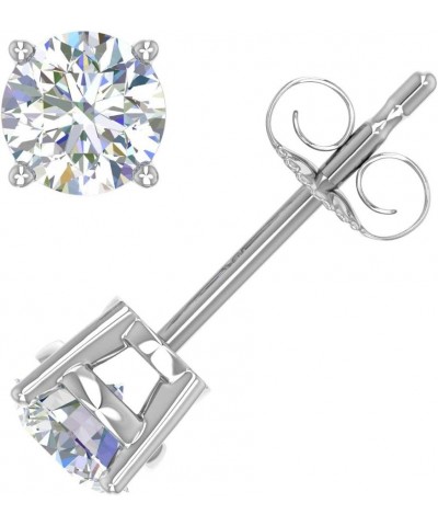 3/8 to 3/4 Carat 4-Prong Set Diamond Stud Earrings in 14K Gold or in Platinum White Gold 0.5 carats $104.55 Earrings