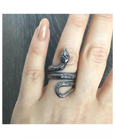 Snake Ring Silver Snake Rings for Women Phoenix Ring Adjustable Vintage Rings Punk Goth Rings Gold Snake Silver Ring Set Snak...